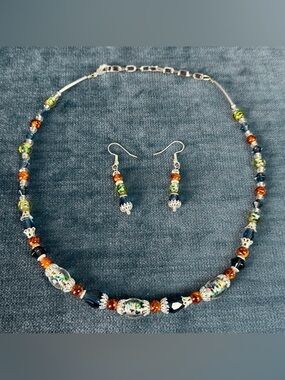 Hand Crafted Necklace and Earrings